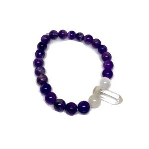 Amethyst, Selenite & Angel Aura Bracelet